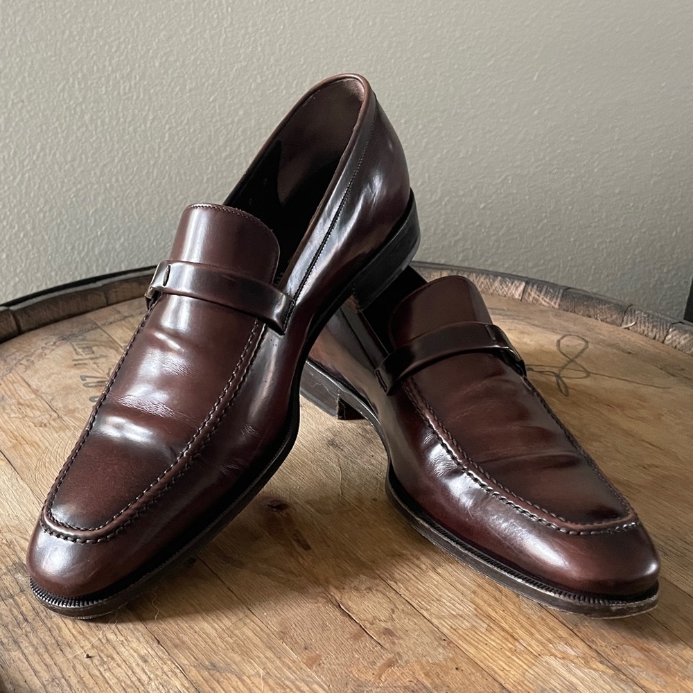 Ferragamo Men’s Slip-On Loafers - Dark Brown, Size 8D